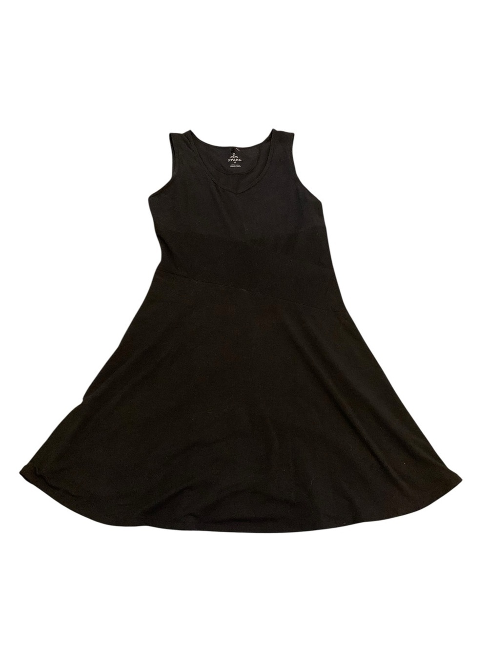 prAna Black Fit & Flare Midi Dress Women’s M Sleeveless V Neck Travel Active